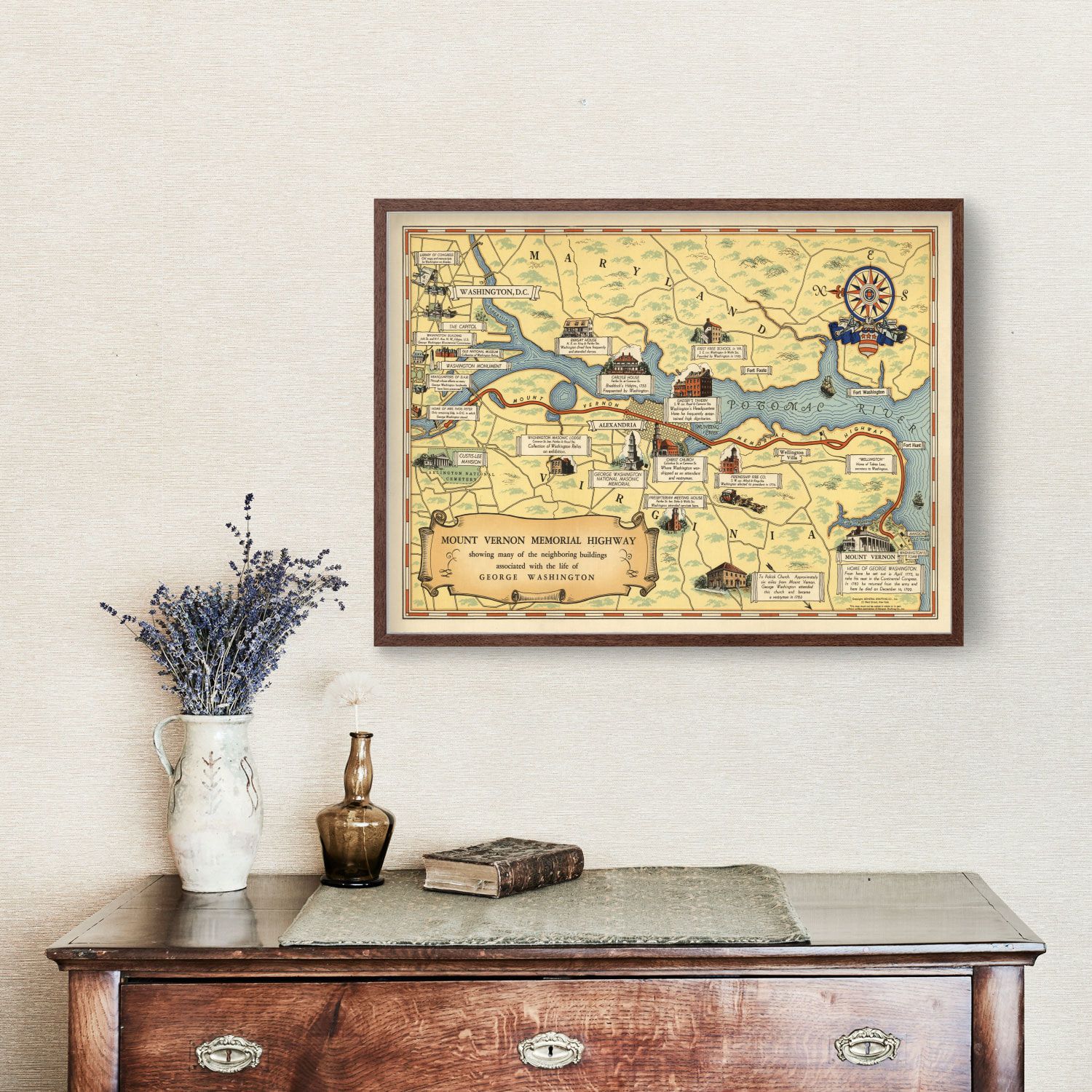 Vintage Map of Washington, DC 1932