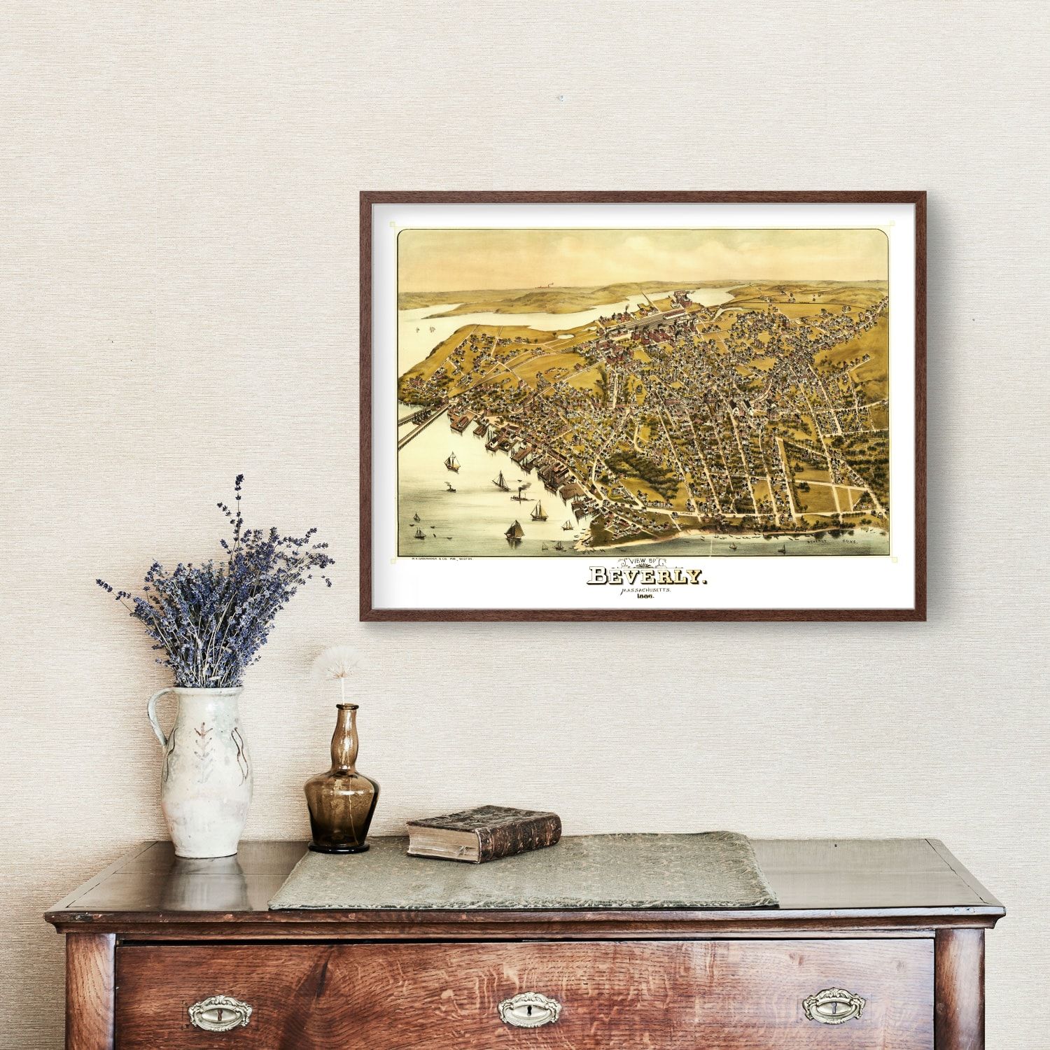 Vintage Map of Beverly, Massachusetts 1886