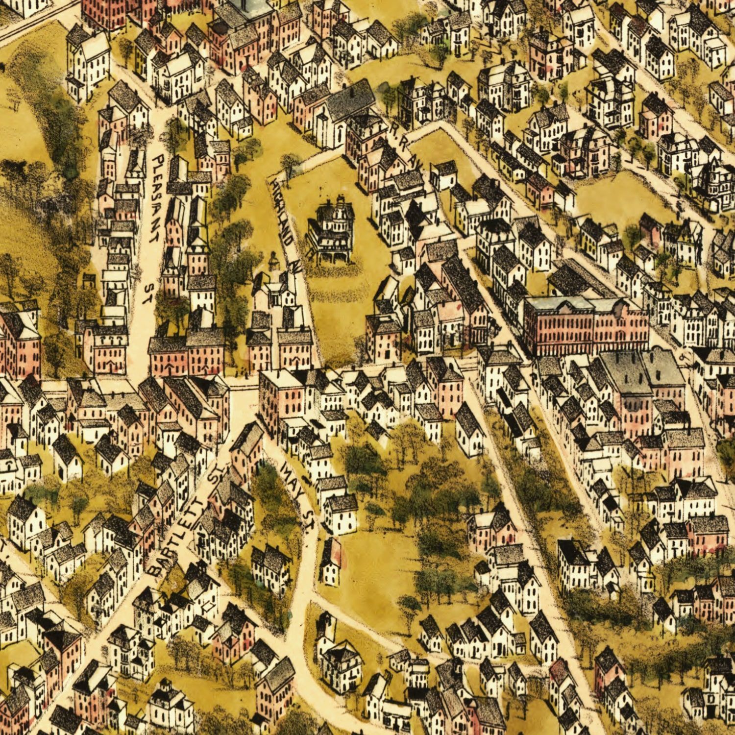 Vintage Map of Beverly, Massachusetts 1886