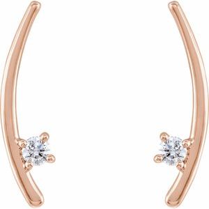 14K Rose Gold 1/8 CTW Natural Diamond Ear Climbers