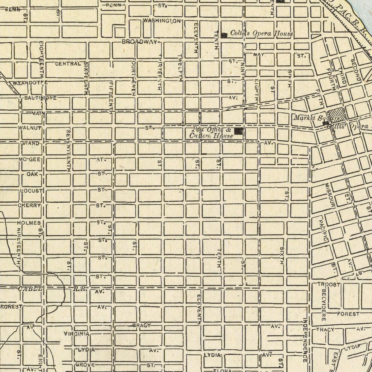 Vintage Map of Kansas City, Kansas 1901