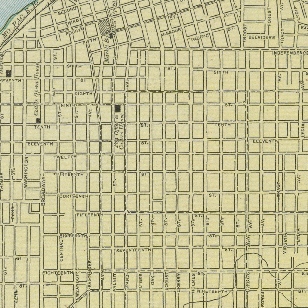 Vintage Map of Kansas City, Kansas 1901