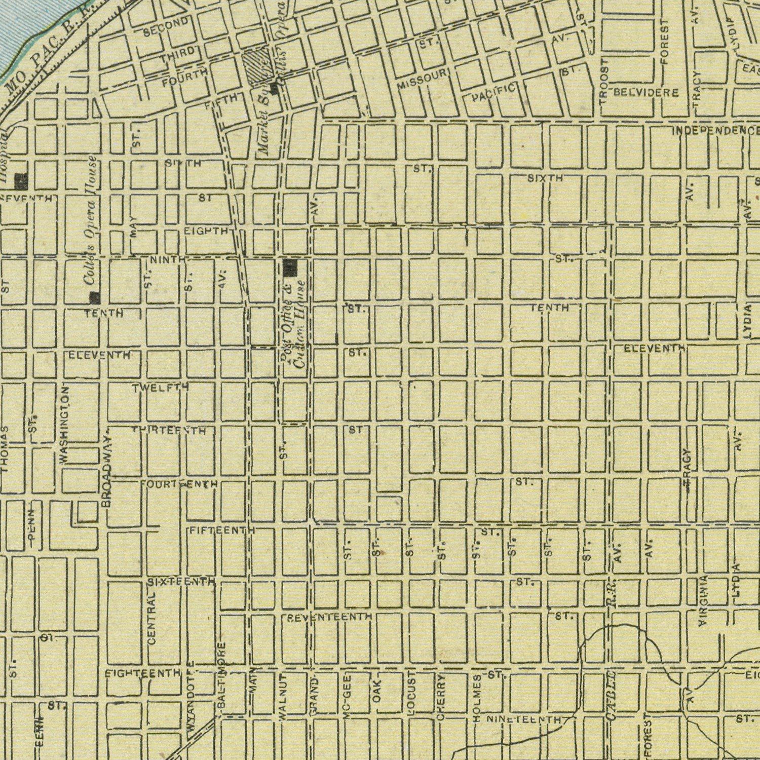 Vintage Map of Kansas City, Kansas 1901
