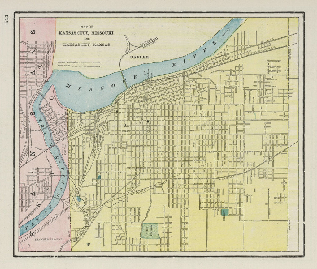 Vintage Map of Kansas City, Kansas 1901