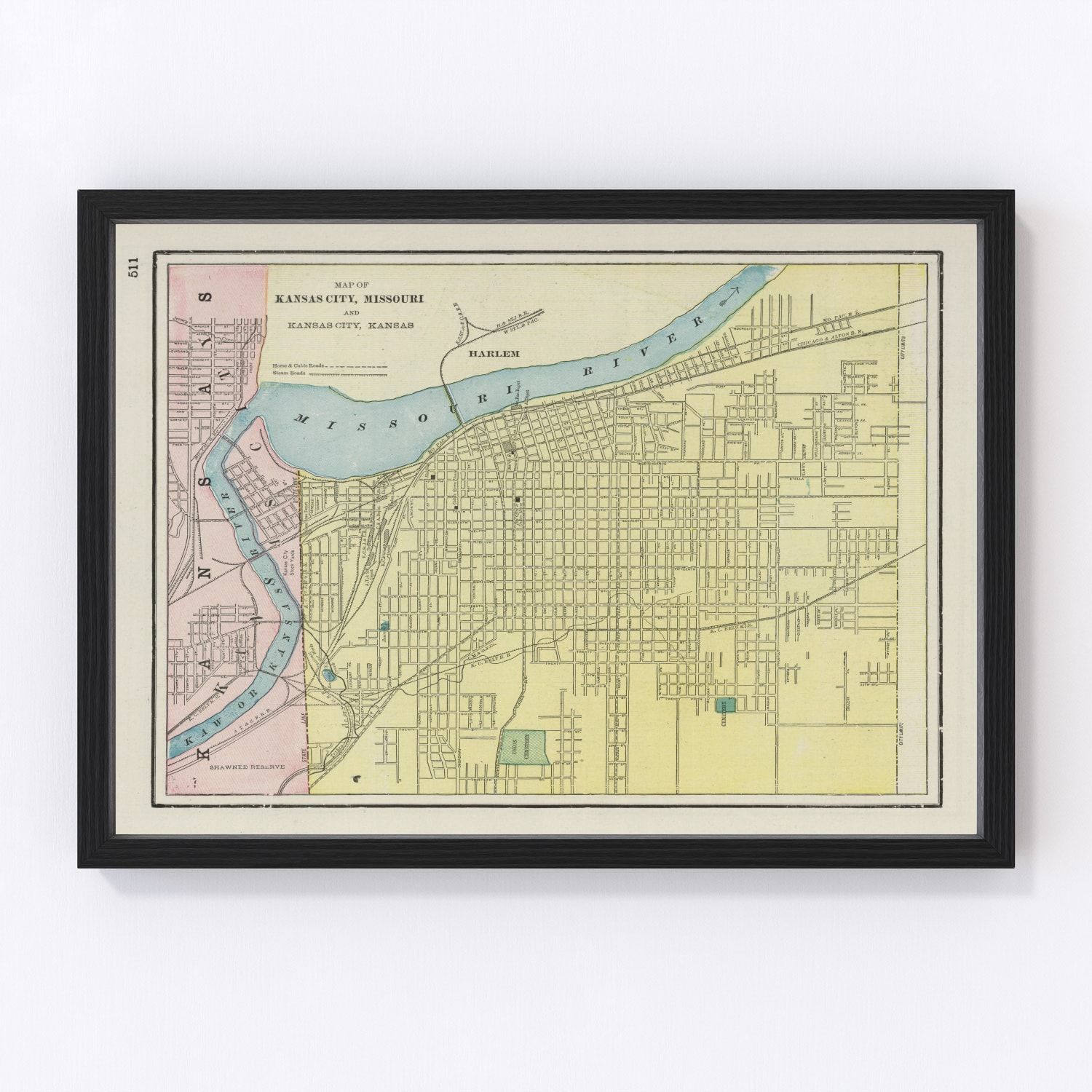 Vintage Map of Kansas City, Kansas 1901