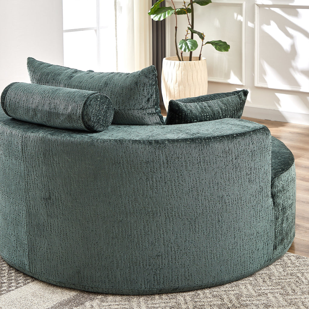55''L Chenille Sponge single sofa,No Assembly Required,Fluffy Modern Sleeper Chair for Living room, Bedroom, Lounge and Projection Room(Not a swivel chair.)