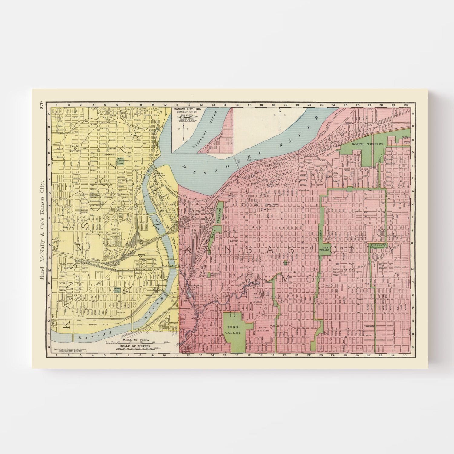 Vintage Map of Kansas City, Missouri 1903
