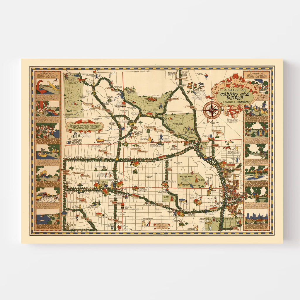 Vintage Map of Kansas City, Missouri 1930