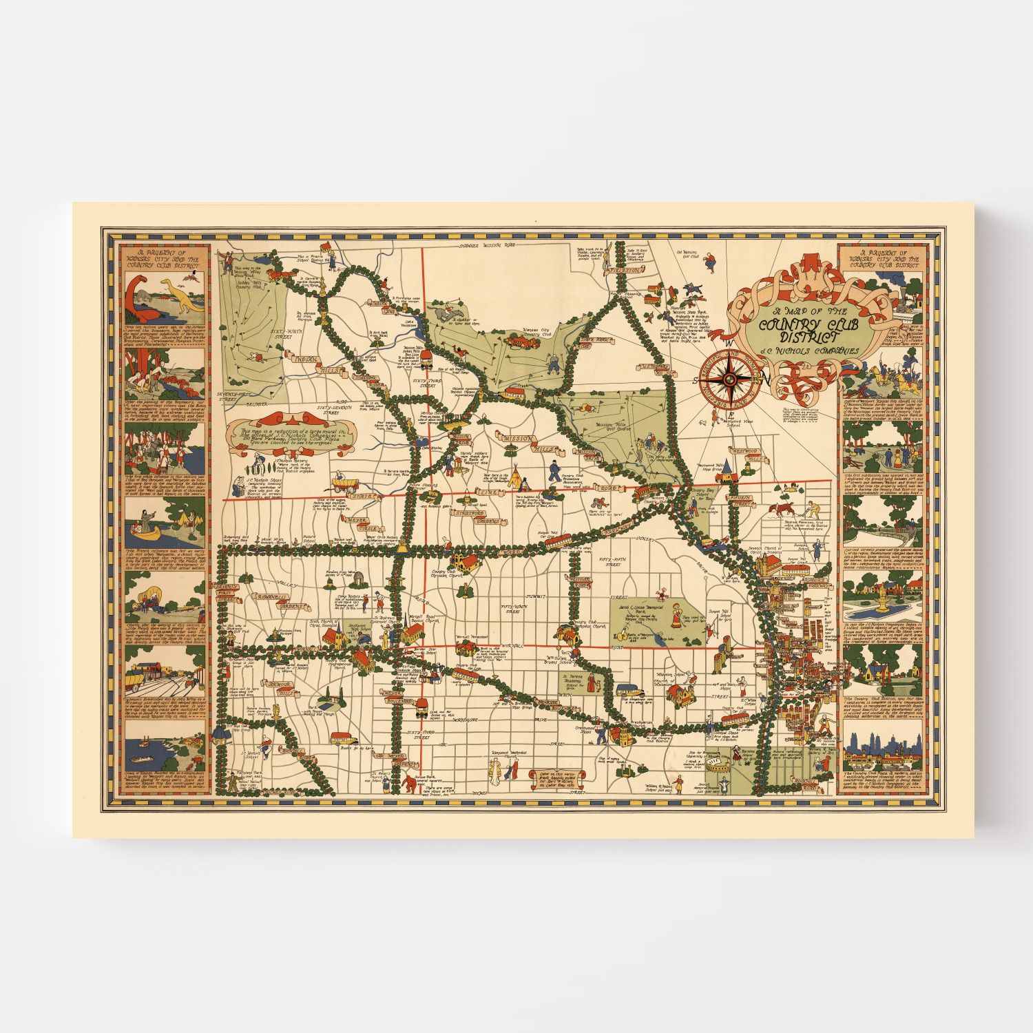 Vintage Map of Kansas City, Missouri 1930