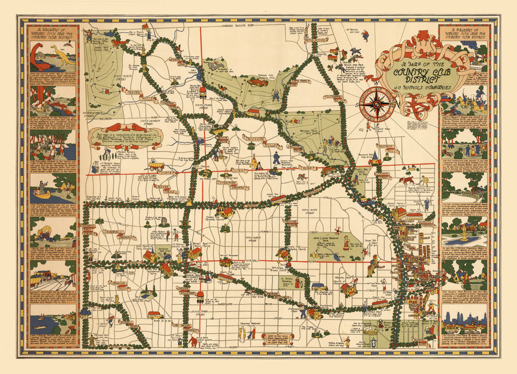 Vintage Map of Kansas City, Missouri 1930