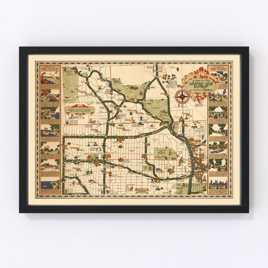 Vintage Map of Kansas City, Missouri 1930