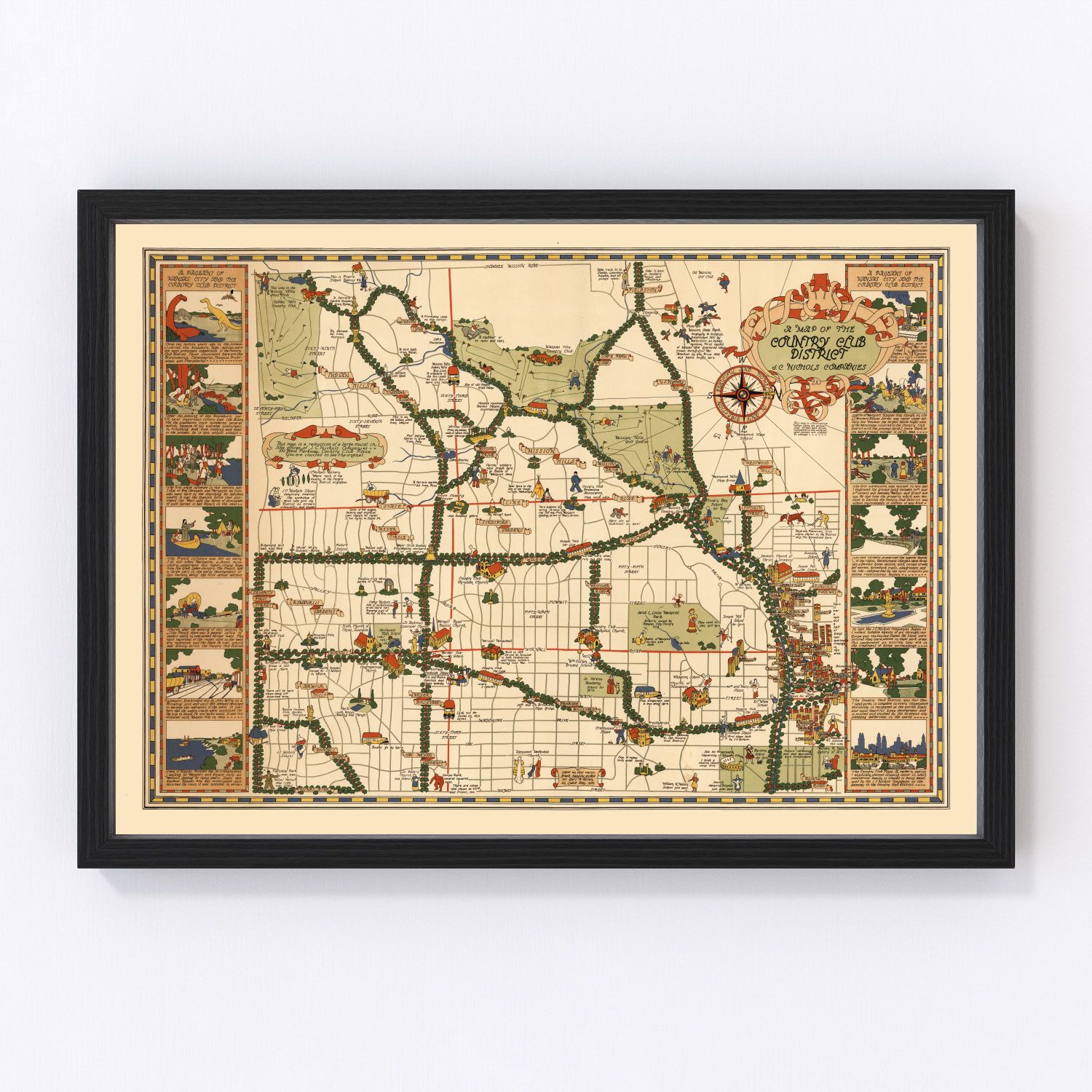 Vintage Map of Kansas City, Missouri 1930