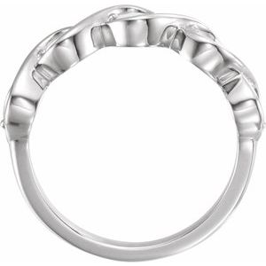 Sterling Silver Natural White Opal Stackable Ring