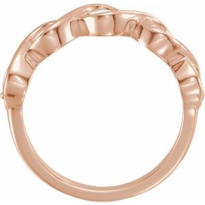 14K Rose Gold Natural White Opal Stackable Ring
