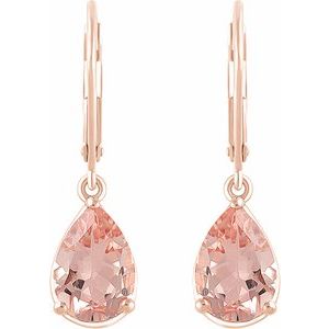14K Rose Gold Natural Pink Morganite Earrings – image 2