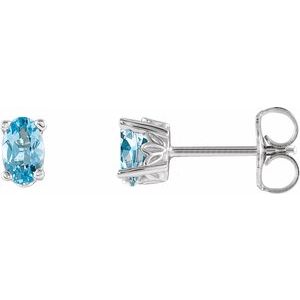 Oval 4-Prong Scroll Setting® Stud Earrings