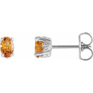 14K White Gold Natural Citrine Earrings