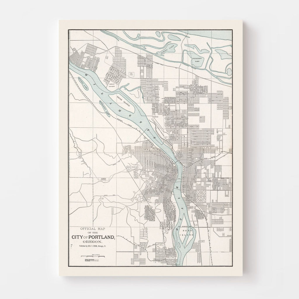 Vintage Map of Portland, Oregon 1901
