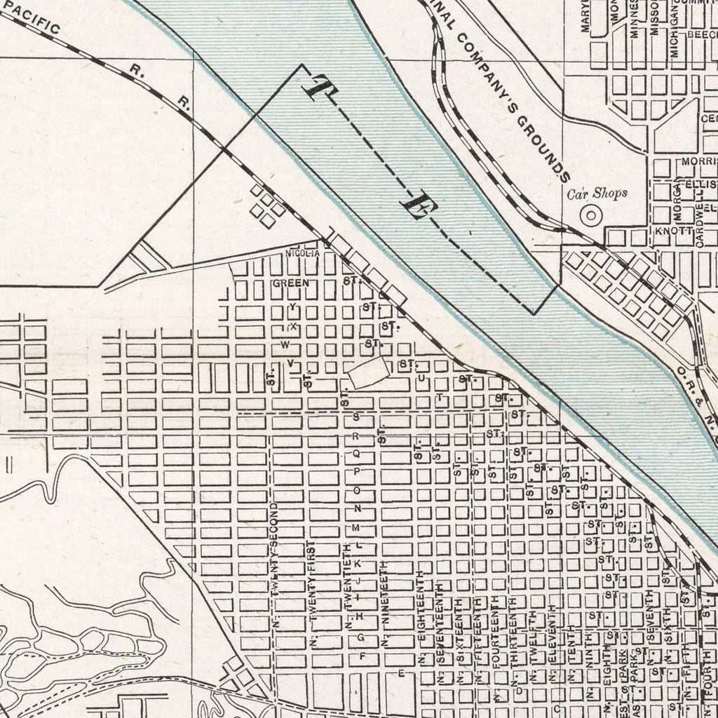 Vintage Map of Portland, Oregon 1901