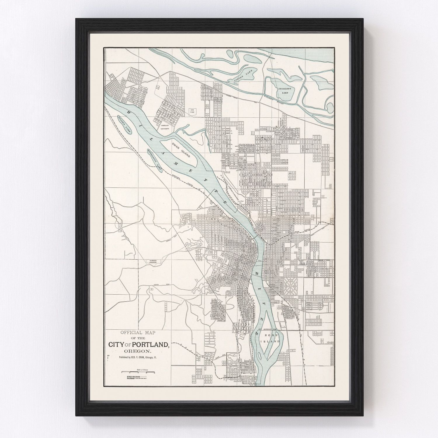 Vintage Map of Portland, Oregon 1901
