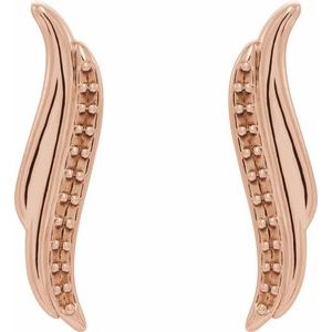 14K Rose Gold Freeform Ear Climber Mounting – image 2