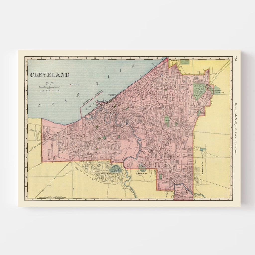 Vintage Map of Cleveland, Ohio 1903