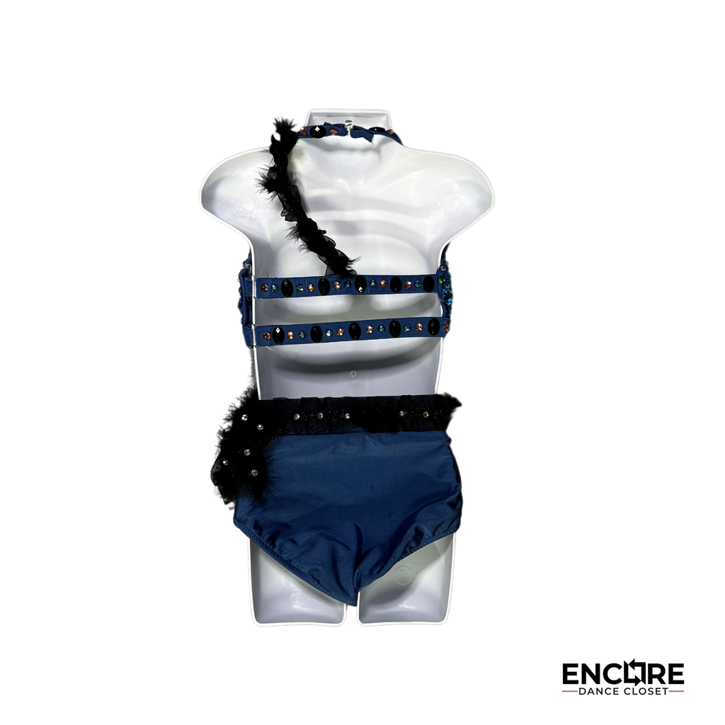 Blue Sequined Two-Piece
