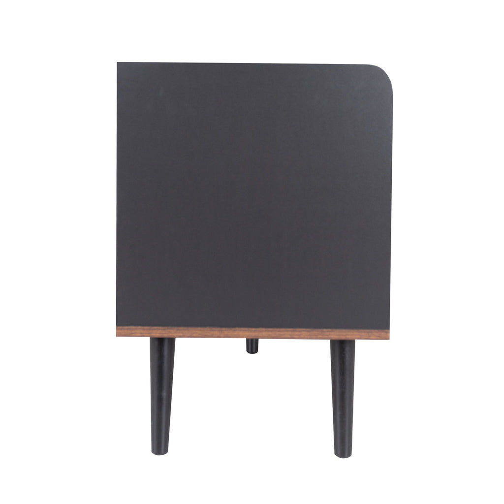 63'' Mid Century TV Stand with 2 Cabinets&  Open Compartments, Entertainment Center for TVs up to 70'', Television Console for Living Room, Bedroom, Home Theatre