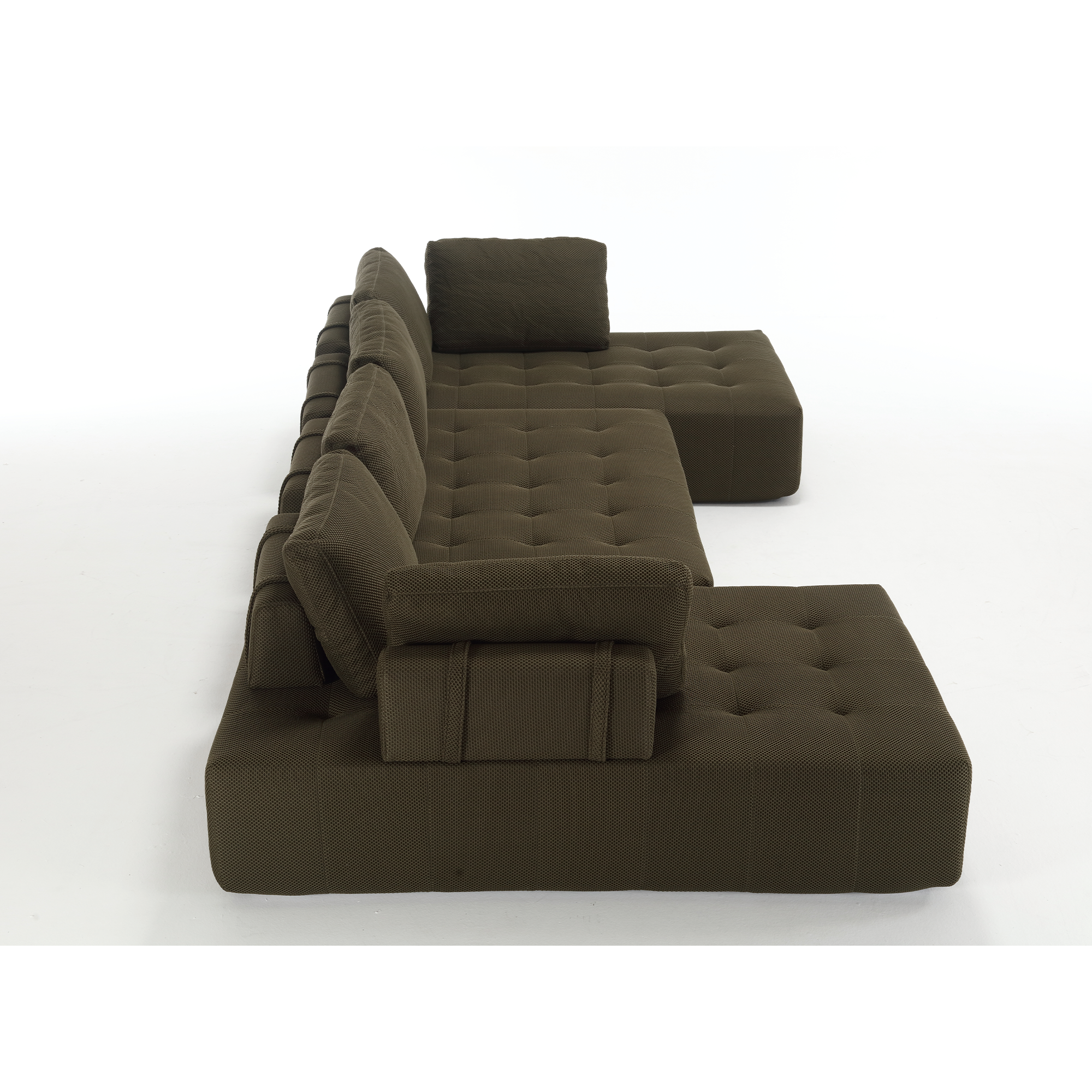 [NEW ARRIVED] [VIDEO PROVIDED]138.5 'Modular Combination Sofa, U-shaped Sofa, Living Room, Apartment, Upholstered ,6-seat Sofa, Free Combination Sofa (Mesh Fabric), Breathable Fabric,Green