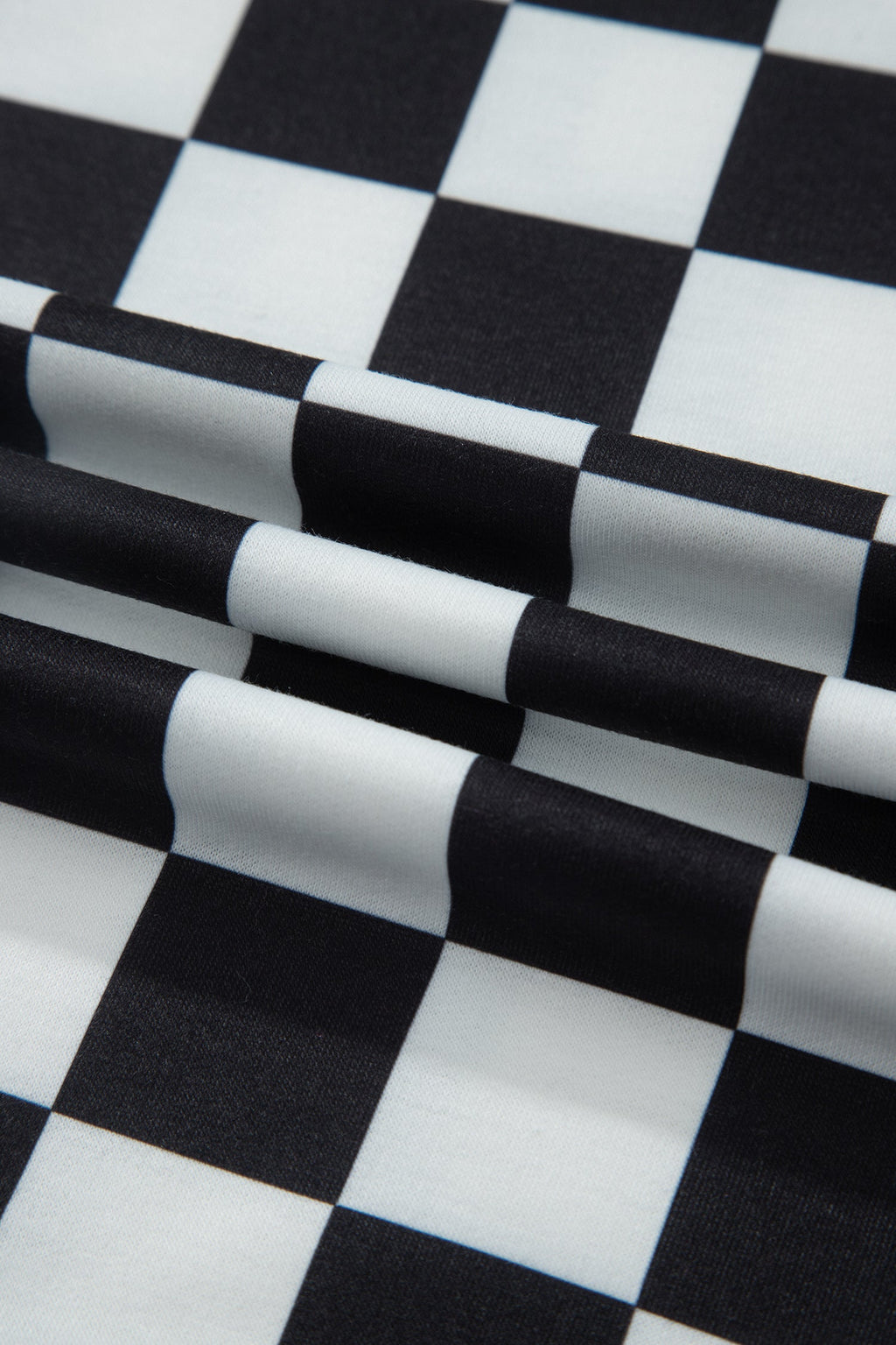 Checker Colorblock Mock Neck Top & Short Set