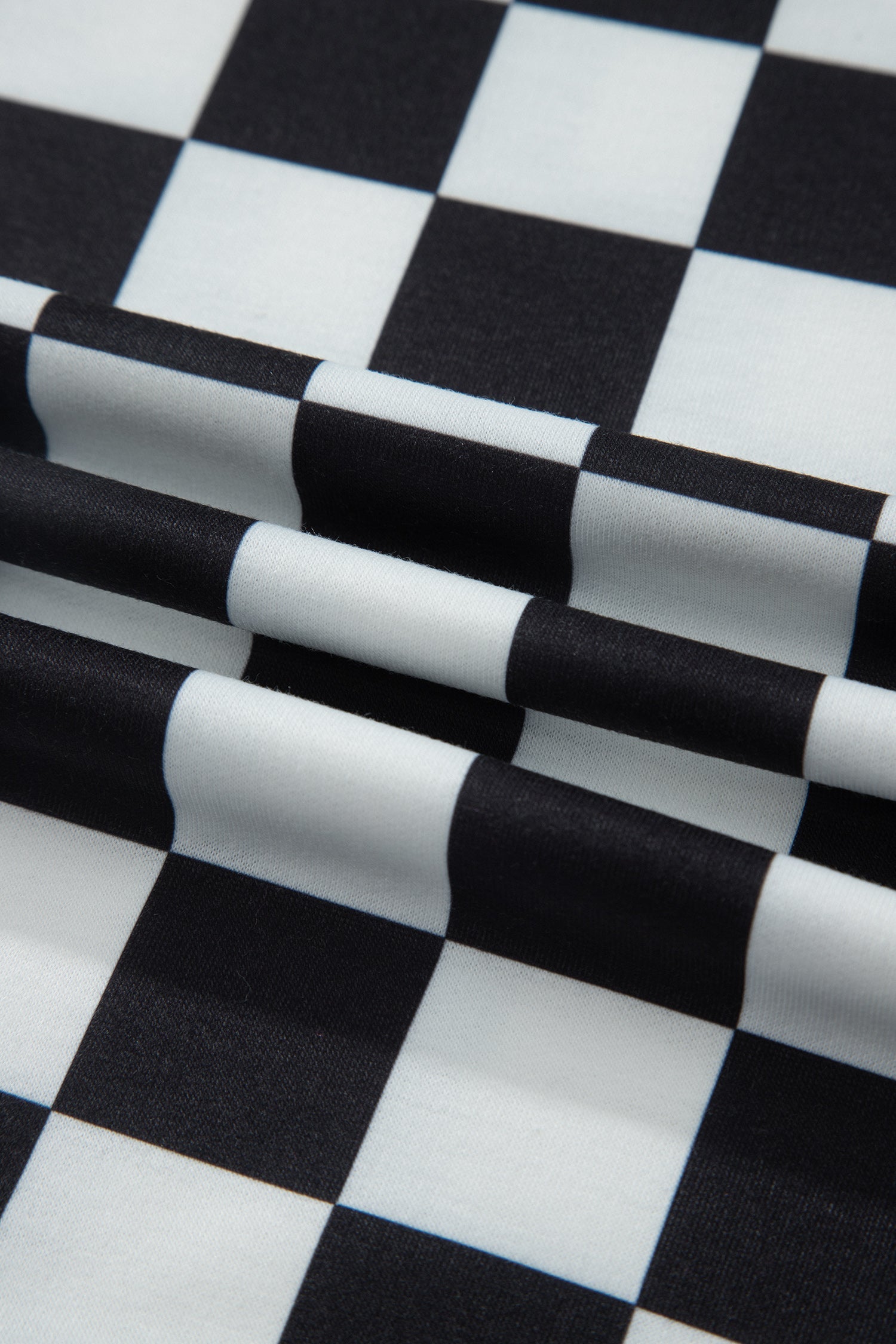 Checker Colorblock Mock Neck Top & Short Set