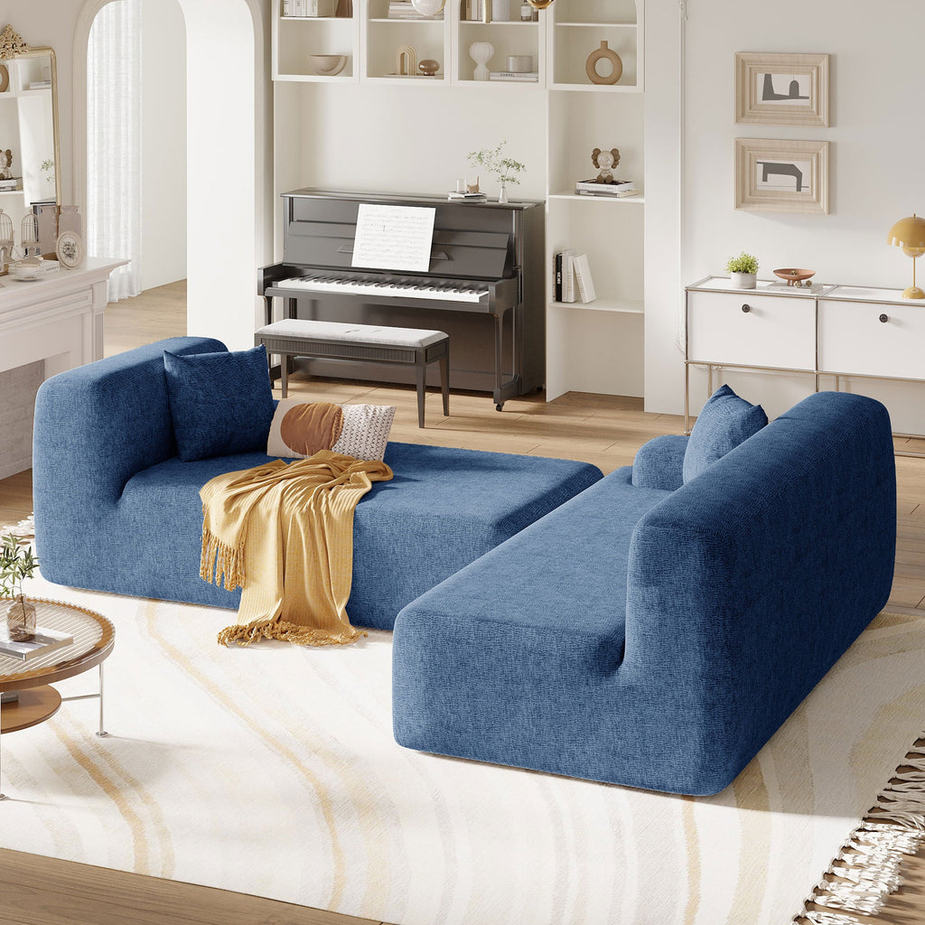 U_Style Modern Large L-Shape Modular Sectional Sofa for Living Room, Bedroom, Salon, 2 Piece Free Combination, Simplified Style(old sku:WY000356AAC)