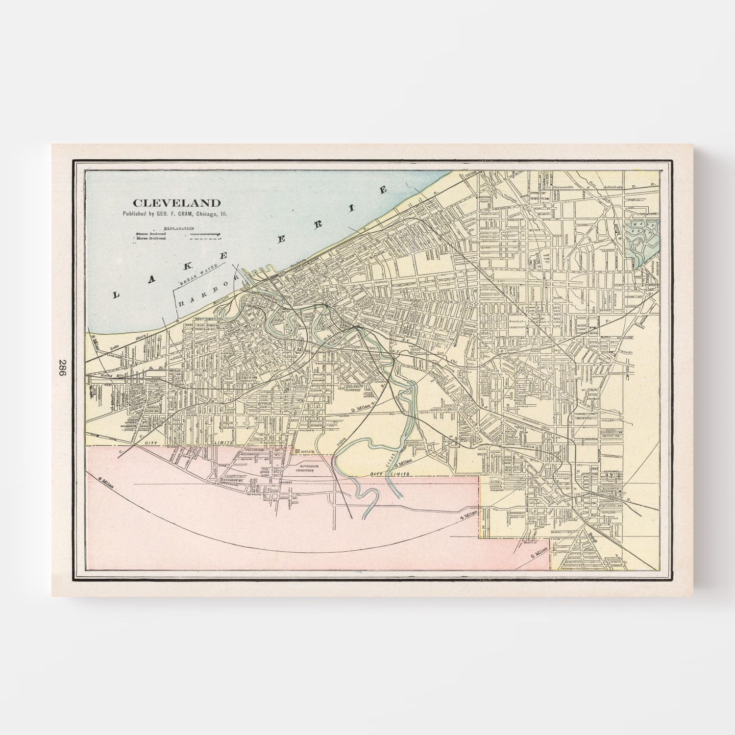Vintage Map of Cleveland, Ohio 1901