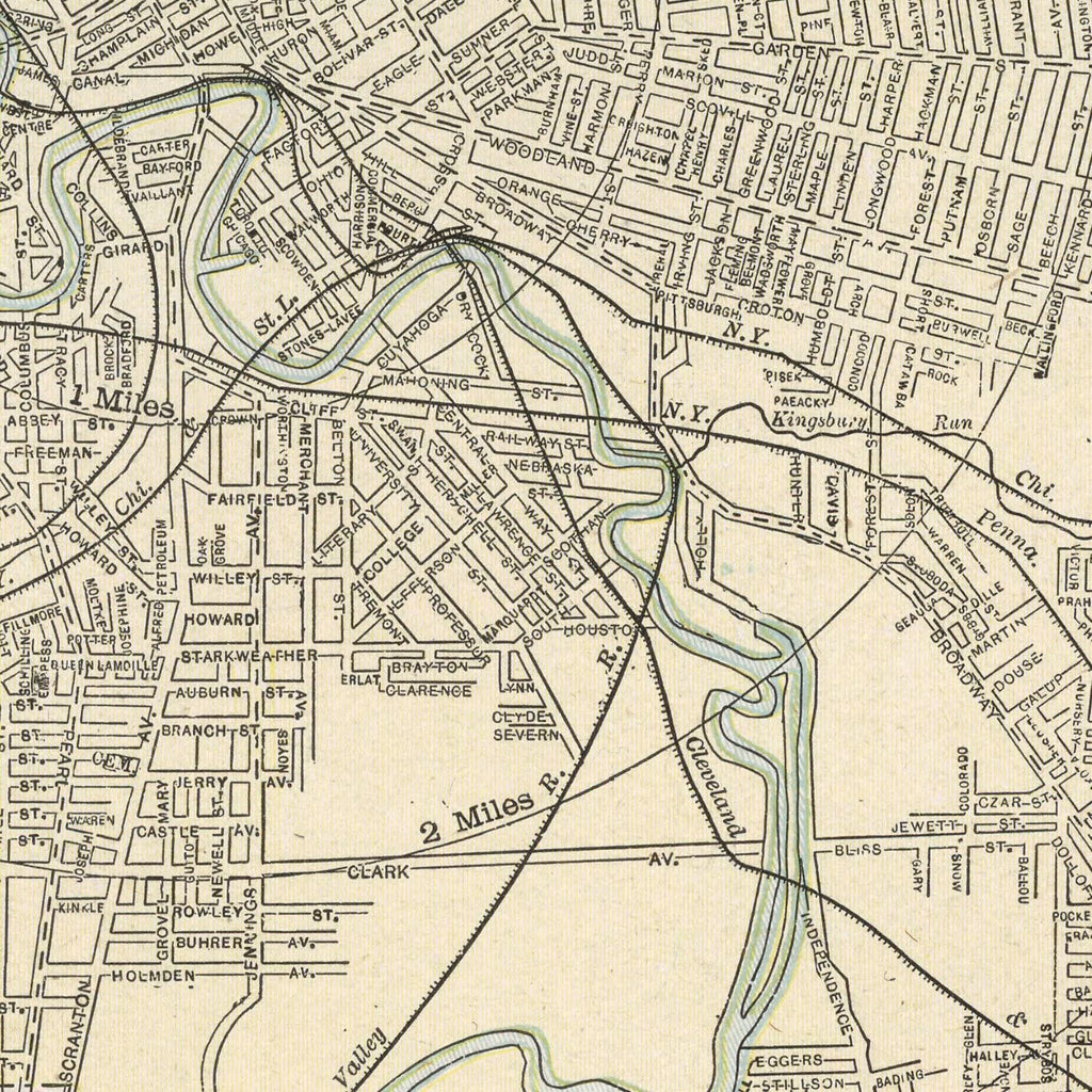 Vintage Map of Cleveland, Ohio 1901