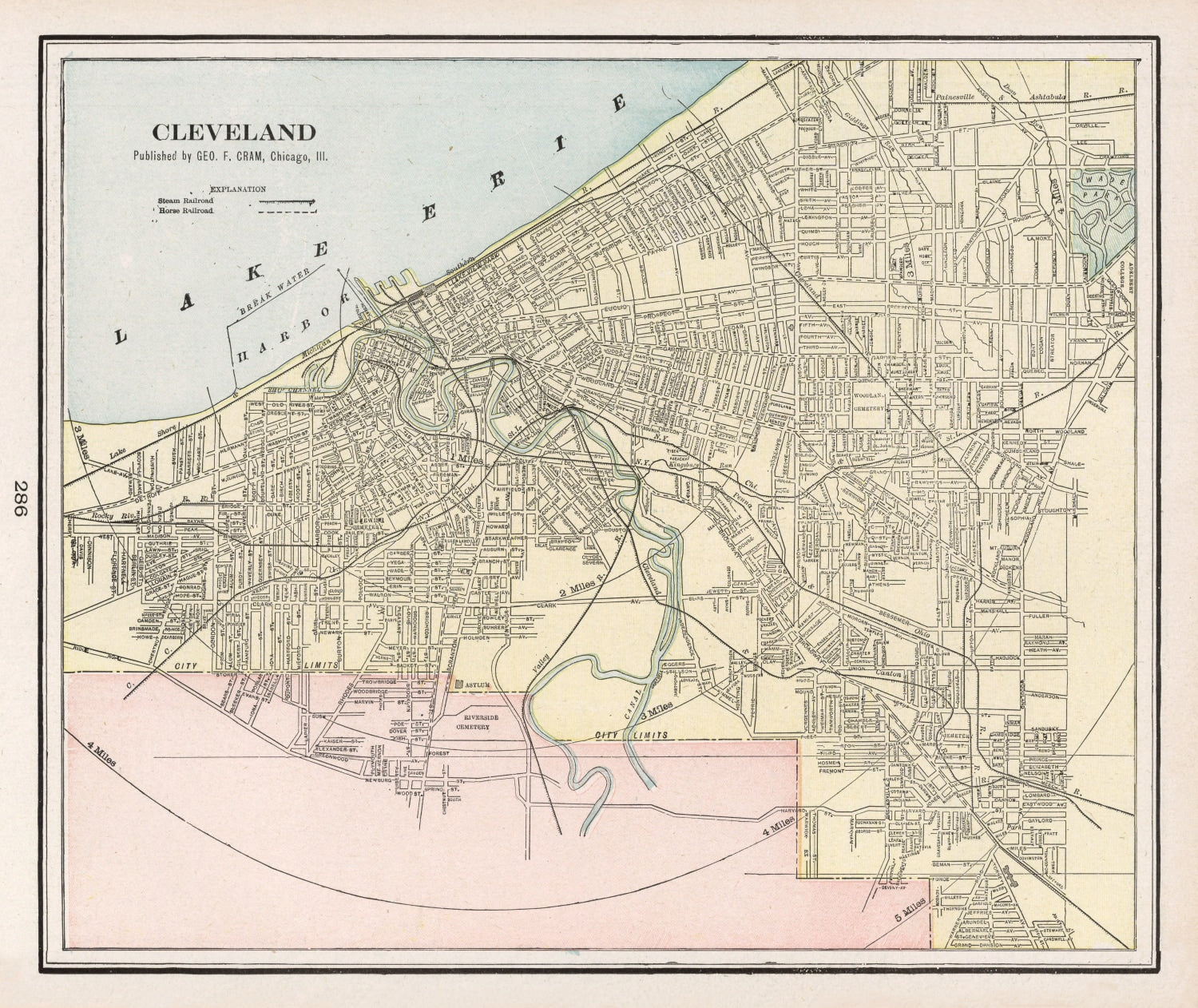 Vintage Map of Cleveland, Ohio 1901