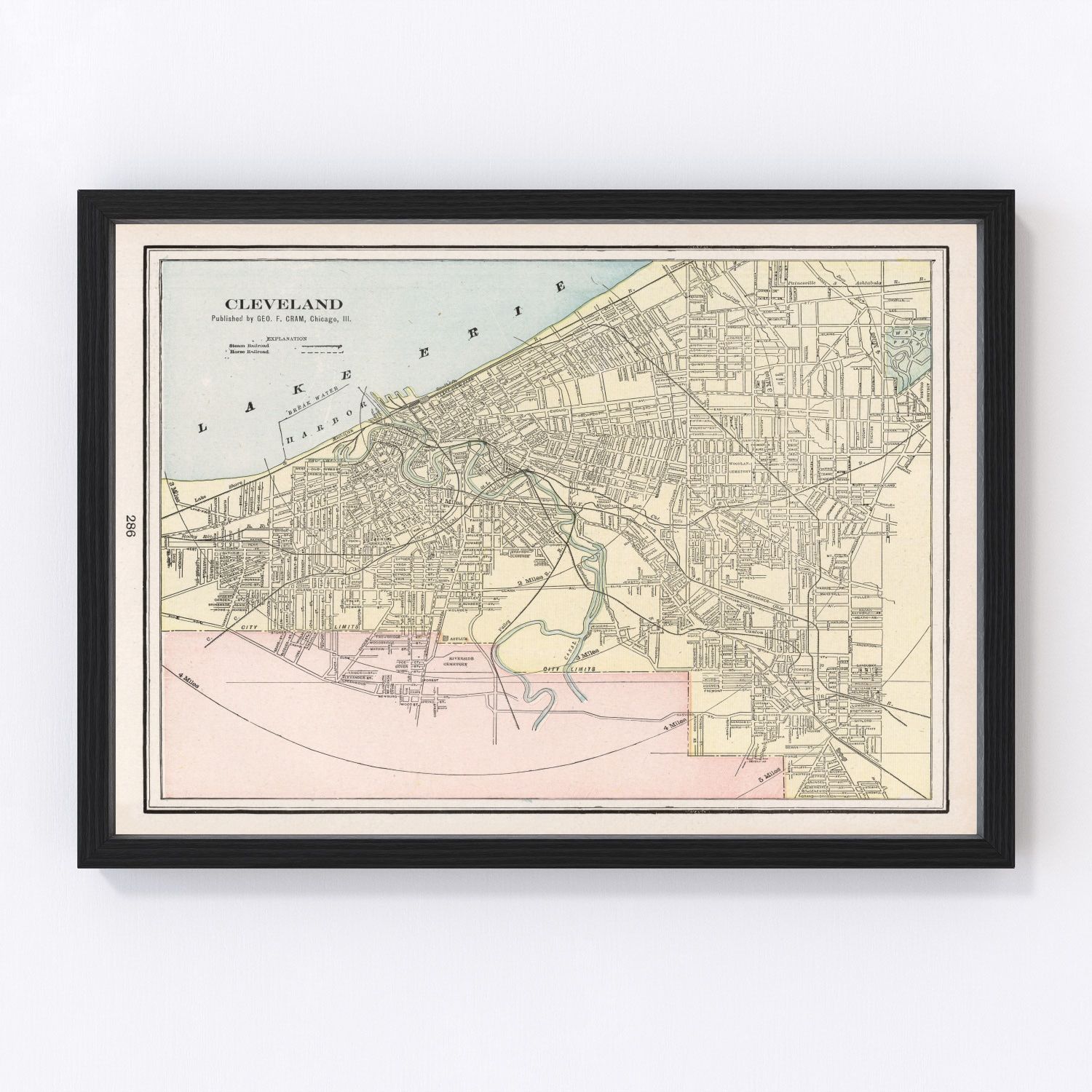 Vintage Map of Cleveland, Ohio 1901