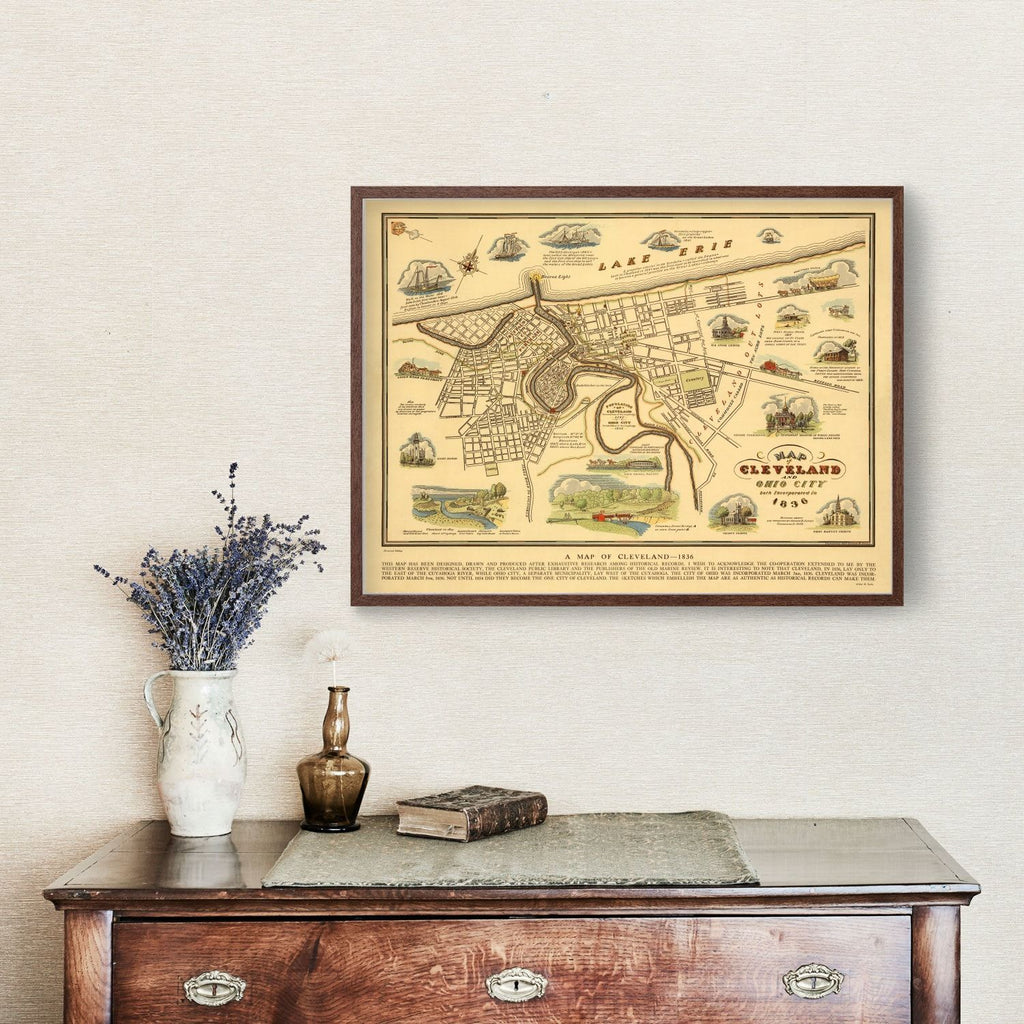 Vintage Map of Cleveland, Ohio 1937