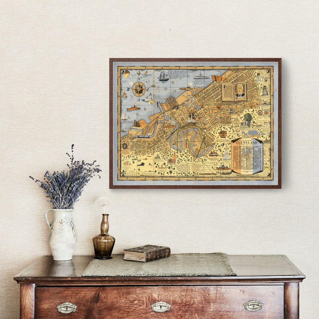 Vintage Map of Cleveland, Ohio 1928