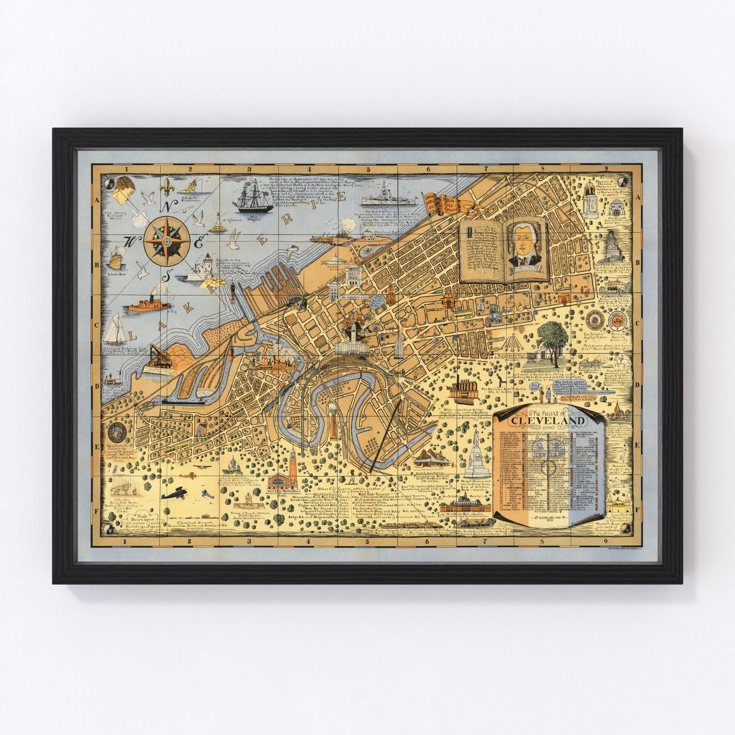 Vintage Map of Cleveland, Ohio 1928
