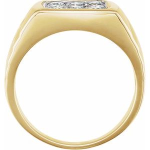 14K Yellow/White Gold 5/8 CTW Natural Diamond Cluster Ring