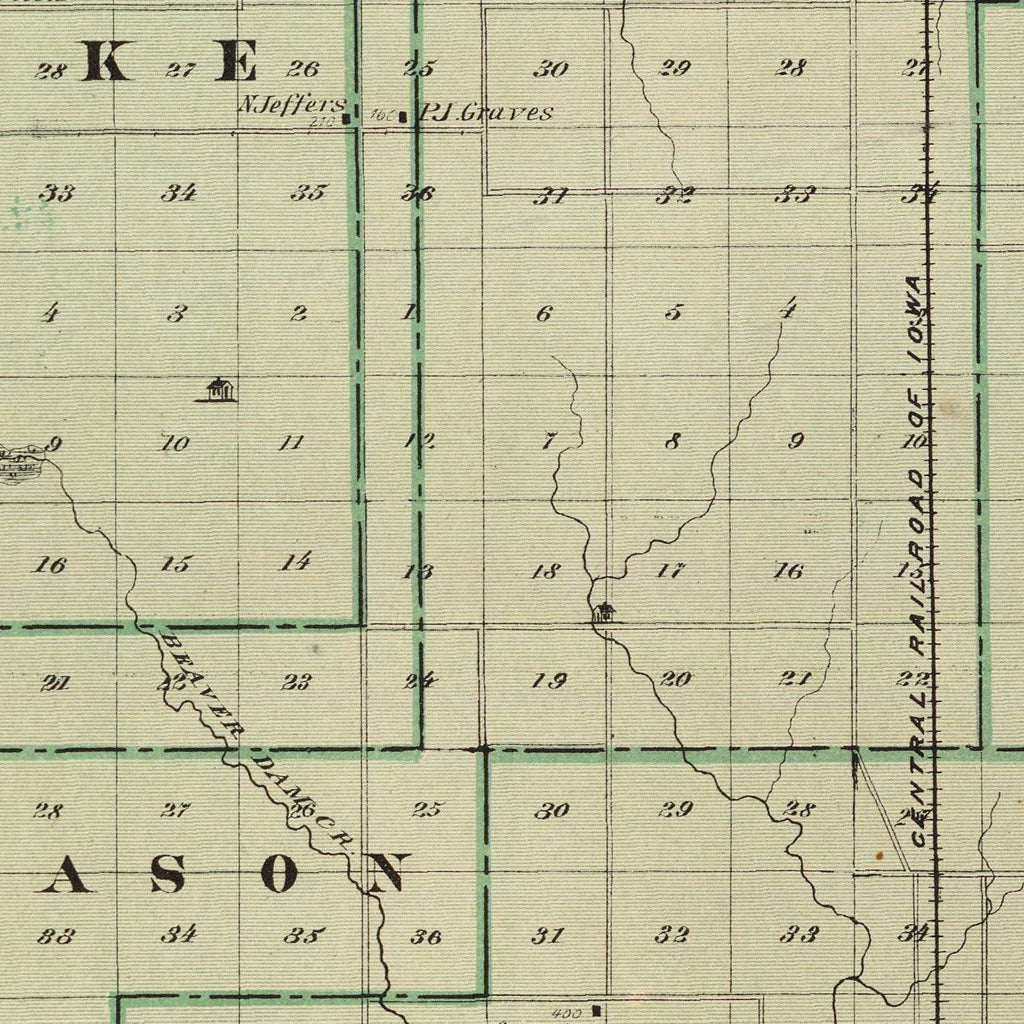 Vintage Map of Cerro Gordo County, Iowa 1875