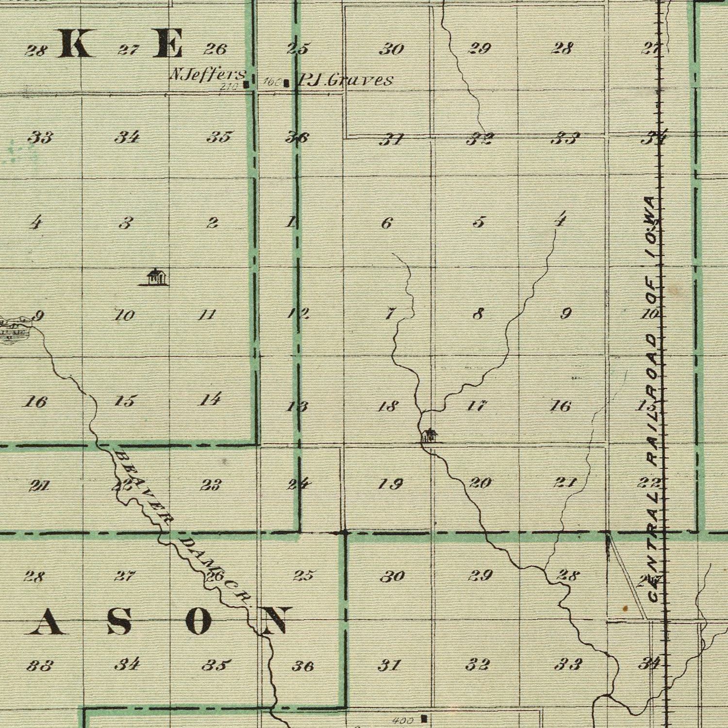 Vintage Map of Cerro Gordo County, Iowa 1875