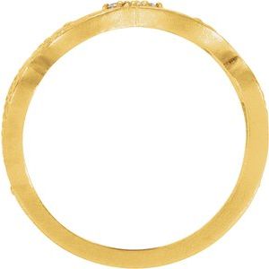 14K Yellow Gold .05 CTW Natural Diamond Granulated Ring