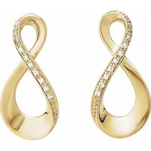 14K Yellow Gold .08 CTW Natural Diamond Infinity-Inspired Earrings