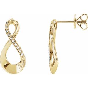 14K Yellow Gold .08 CTW Natural Diamond Infinity-Inspired Earrings
