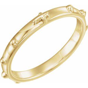 18K Yellow Gold 5 mm Rosary Ring Size 11