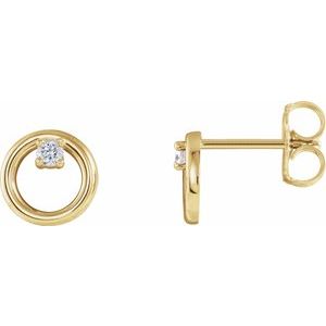 14K Yellow Gold .06 CTW Natural Diamond Circle Earrings