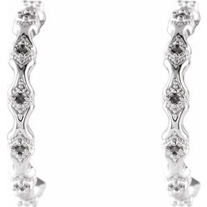 14K White Gold Round Hoop Earrings – image 2