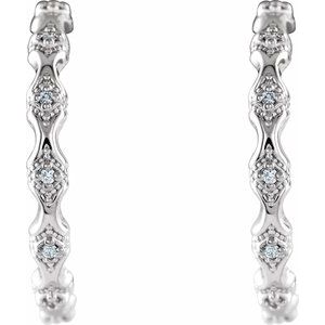 Platinum .04 CTW Natural Diamond Hoop Earrings – image 2