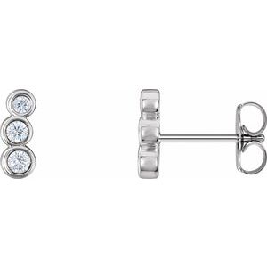 14K White Gold 1/8 CTW Natural Diamond Petite Ear Climbers